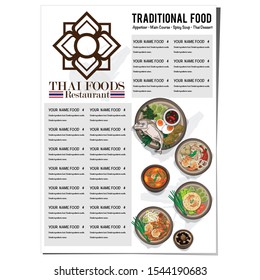 menu thai food design template graphic 