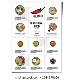 menu thai food design template graphic 