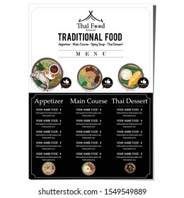 menu thai food design template graphic 