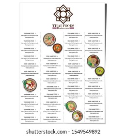 menu thai food design template graphic 