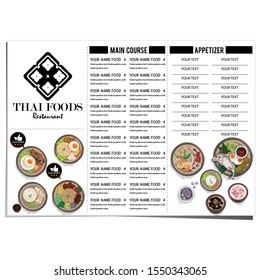 menu thai food design template graphic 