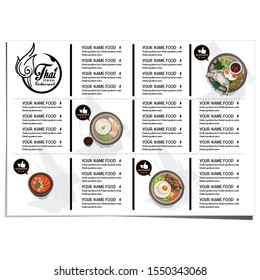 menu thai food design template graphic 