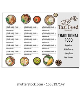 menu thai food design template graphic 