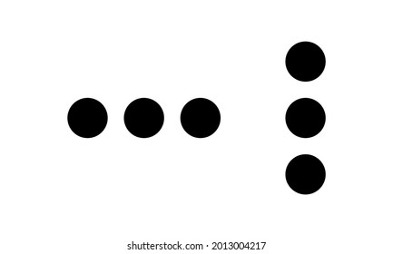 Menu three dots line icon in black. Graphic elements for your site. Trendy flat style isolated symbol, used for: illustration, outline, logo, mobile, app, emblem, design, web ui, ux. Vector EPS 10