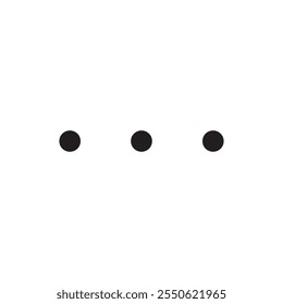 Menu three dots line icon in black with whitebackground. Graphic elements for your site. Trendy flat style isolated symbol, used for: illustration, outline, logo, websites,mobile, vector