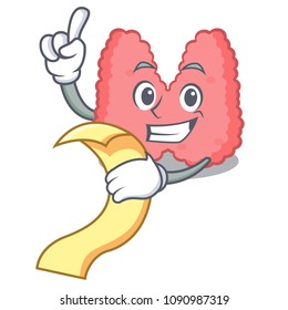 With menu thyroid mascot cartoon style