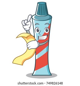 With menu toothpaste character cartoon style