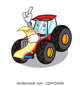 With menu tractor mascot cartoon style