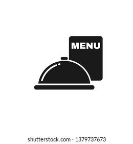 Menu with a tray icon. Restaurant symbol design. Stock - Vector illustration can be used for web