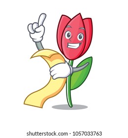 With menu tulip mascot cartoon style