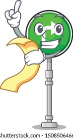 With menu turn right shape with the cartoon