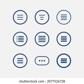 Menu UI Design Element icon set. Hamburger button,
Ui menu and hamburger buttons