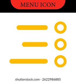 Menu UI Design Elements icons. Set of hamburger Menu buttons. Website Navigation Icons for Mobile App and User Interface. Modern colored Navigation buttons or Web menu and ui icons set
