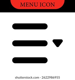 Menu UI Design Elements icons. Set of hamburger Menu buttons. Website Navigation Icons for Mobile App and User Interface. Modern colored Navigation buttons or Web menu and ui icons set