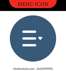 Menu UI Design Elements icons. Set of hamburger Menu buttons. Website Navigation Icons for Mobile App and User Interface. Modern colored Navigation buttons or Web menu and ui icons set
