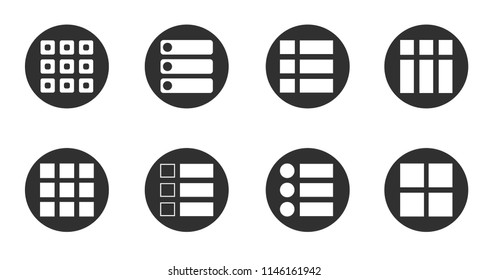 Menu and ui icons, interface navigation icons isolated on background. Art design web navigation interface button controls. Vector illustration
