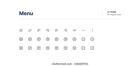Estilo de línea de iconos de la interfaz de usuario de menú