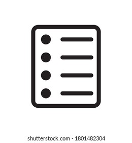 Menu (User Interface) icon outline vector. isolated on white background