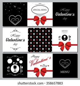 Menu for Valentine's Day. Restaurant menu.