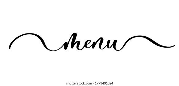 Menu - vector calligraphic inscription with smooth lines.