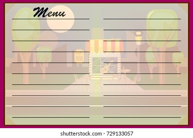 menu Vector dishes of cafes, restaurants.