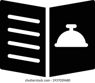 icono plano de glifo vectorial de menú