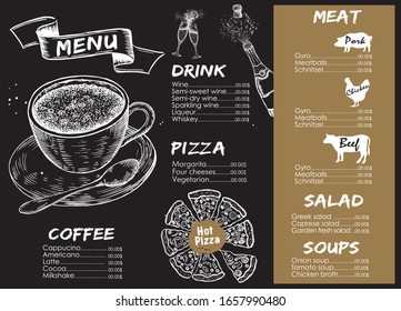 Menu. Vector hand drawn illustration.	
