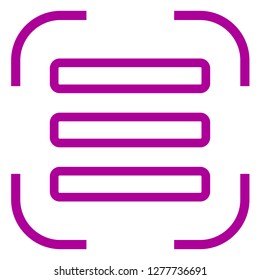 Menu vector icon in focus. White background