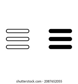 Menu vector icon. Hamburger menu icon