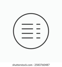 Menu vector icon isolated in black line