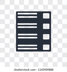 Menu vector icon isolated on transparent background, Menu logo concept