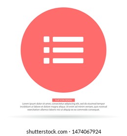 Menu Vector icon . Lorem Ipsum Illustration design