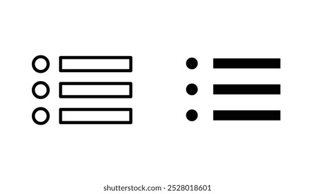 Menu vector icon set in black and white color.