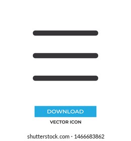 Menu vector icon, simple menu sign.