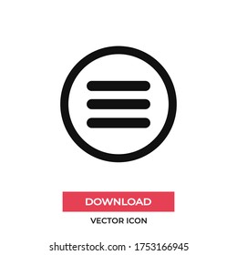 Menu vector icon, simple sign for web site and mobile app.