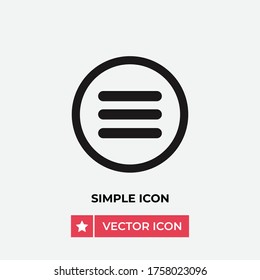 Menu vector icon, simple sign for web site and mobile app.