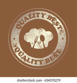 Menu vector icon. Stamp with text. Quality best
