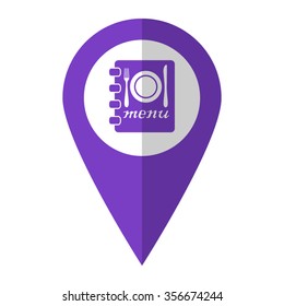 menu - vector icon;  violet map pointer