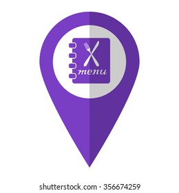 menu - vector icon;  violet map pointer