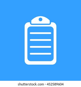 Menu vector icon. White Illustration isolated on blue background for graphic and web design.
