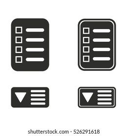 Menu vector icons set. Illustration isolated for graphic and web design.