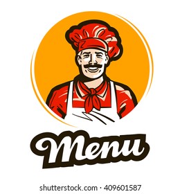 menu vector logo. restaurant, cafe or cook, chef icon