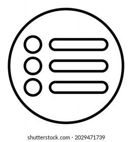 Menu Vector Outline Icon Isolated On White Background
