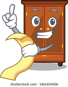 With menu wardrobe isolated in the a cartoon