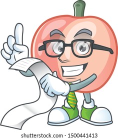 With menu whole peach cartoon for healthy fruit