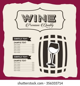 menu wine design, vector illustration eps10 graphic 
