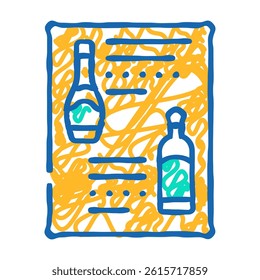 menu wine doodle icon sketch vector. menu wine sign. isolated symbol illustration