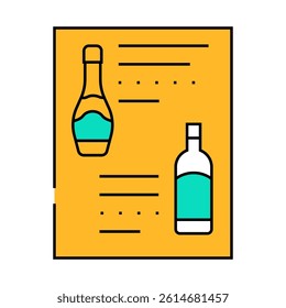 menu wine line icon vector. menu wine sign. isolated symbol illustration