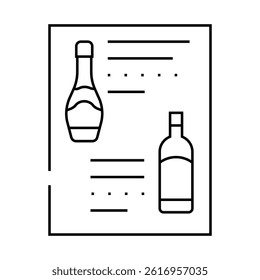 menu wine line icon vector. menu wine sign. isolated contour symbol black illustration