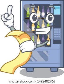 With menu wine vending machine isolated with character
